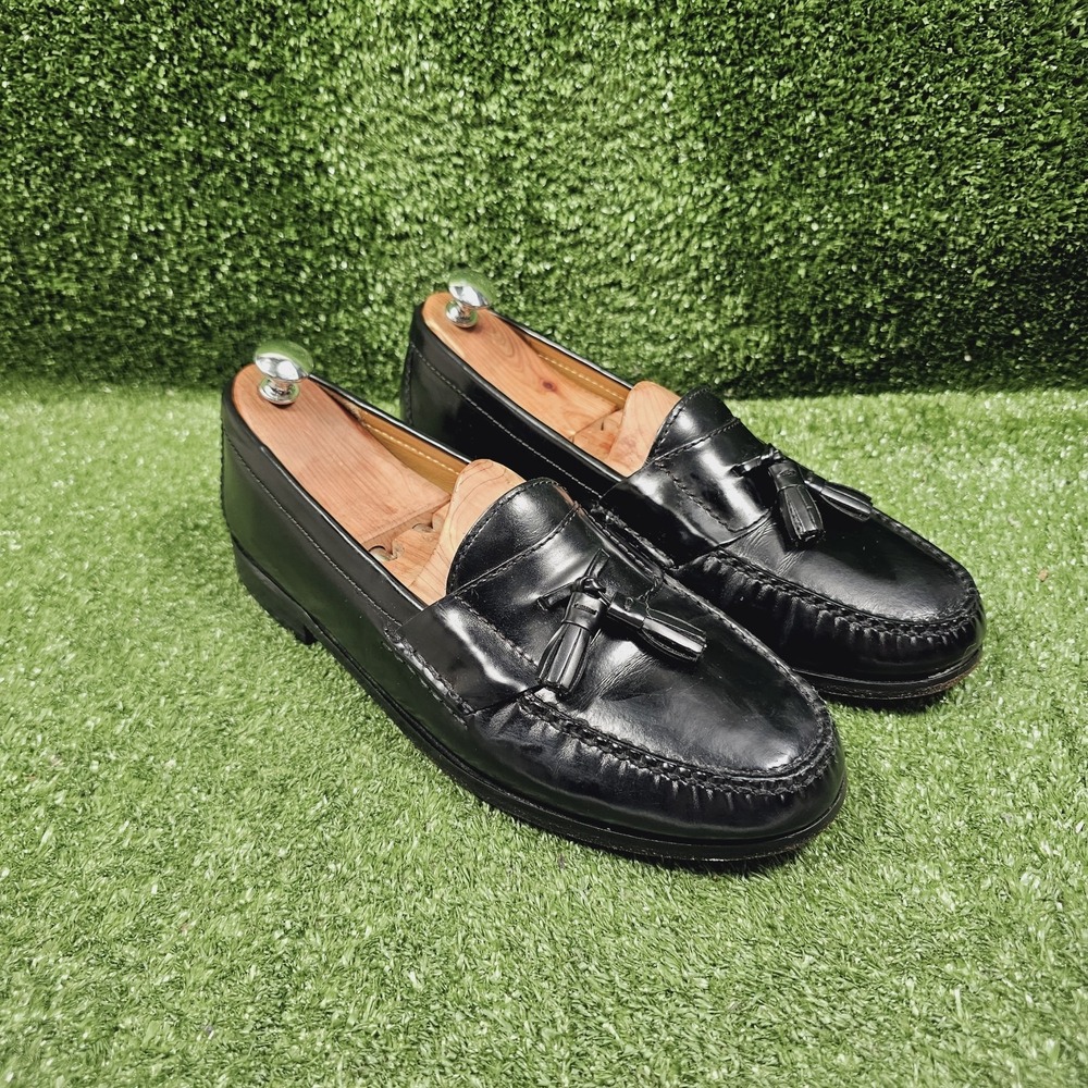 Cole Haan Pinch Black Leather Slip On Tassel Loafer Dress Shoes Mens 11 E